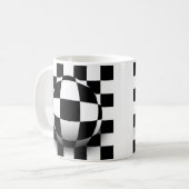 Schachbrett-Illusion Kaffeetasse (Vorderseite Links)