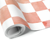 Schachbrett im antiken Stil, weiß orange und rosa Geschenkpapier (Rolleneckpunkt)