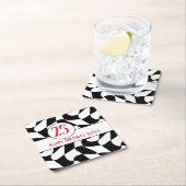 Schachbrett in Schwarz und Weiß, Teller in Papierf Rechteckiger Pappuntersetzer (Vor Ort)