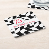 Schachbrett in Schwarz und Weiß, Teller in Papierf Rechteckiger Pappuntersetzer (angewinkelt)