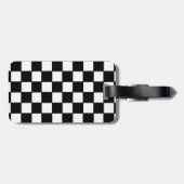 Schachbrett in Schwarzweiss Gepäckanhänger (Rückseite horizontal)