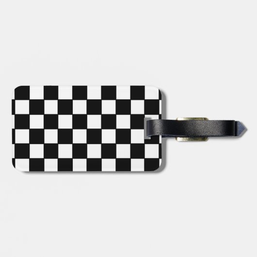 Schachbrett in Schwarzweiss Gepäckanhänger (Rückseite horizontal)