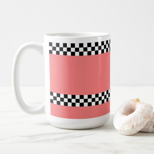 Schachbrett 🌸 Kaffee Tasse 15oz (Mit Donut)