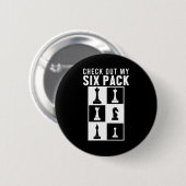 Schachbrett-Kartenspiel-Geschenk für Six Pack Button (Vorne & Hinten)