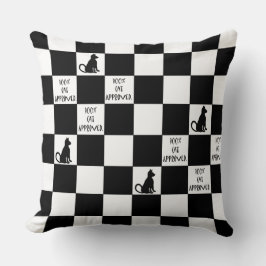 Schachbrett-Katzen-Kissen Schwarz-weißes Kissen