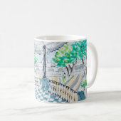 Schachbrett-Kiosk-Parkblick Kaffeetasse (VorderseiteRechts)