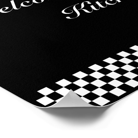 Schachbrett Kirschen Küche Print Poster (Ecke)