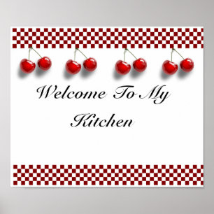 Schachbrett-Kirschküchen-Druck Poster