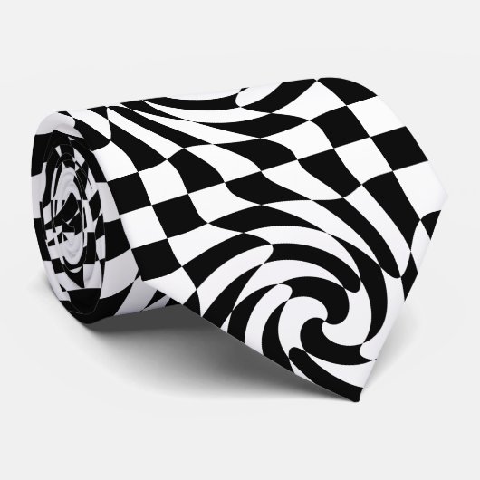 Schachbrett Krawatte (Gerollt)