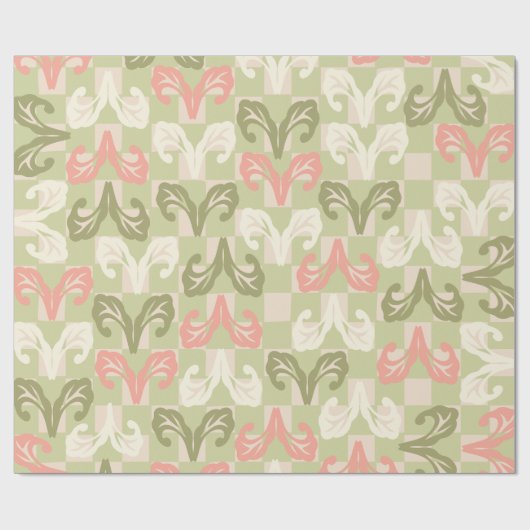 Schachbrett Leaf Geschenkpapier (Flach)