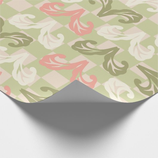 Schachbrett Leaf Geschenkpapier (Ecke)