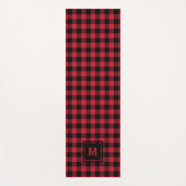 Schachbrett-Männchen-Karo-Muster-Monogramm Yogamatte (Vorderseite)