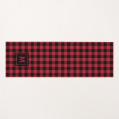 Schachbrett-Männchen-Karo-Muster-Monogramm Yogamatte (Vorderseite (Horizontal))