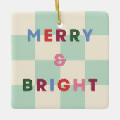 Schachbrett Merry & Bright Weihnachtsornament (Vorderseite)