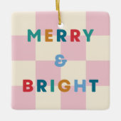 Schachbrett Merry & Bright Weihnachtsornament (Vorderseite)