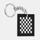 Schachbrett mit Buchstaben und Zahlen mit Monogram Schlüsselanhänger (Vorderseite links)