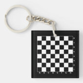 Schachbrett mit Buchstaben und Zahlen mit Monogram Schlüsselanhänger (Vorderseite)