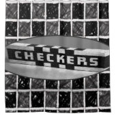 Schachbrett mit Duschvorhang (Vorderseite)