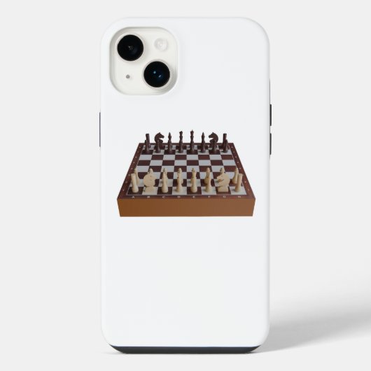 Schachbrett mit Schach iPhone Hülle (Rückseite)