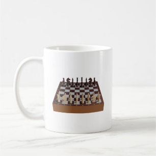 Schachbrett mit Schach Kaffeetasse