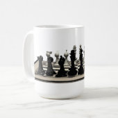 Schachbrett mit Schach-Stücken: Kaffeetasse (Vorderseite Links)