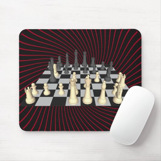 Schachbrett mit Schachfiguren - Benutzerdefinierte Mousepad (Mit Mouse)