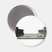 Schachbrett mit Schachfiguren: Magnet (Vorderseite/Rückseite)