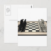 Schachbrett mit Schachfiguren: Postkarte (Vorne/Hinten)