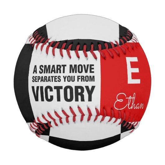 Schachbrett-Monogramm Baseball (Rückseite)