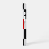 Schachbrett-Monogramm iPhone 16 Hülle (Linke Seite)