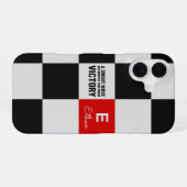 Schachbrett-Monogramm iPhone 16 Hülle (Rückseite (Horizontal))