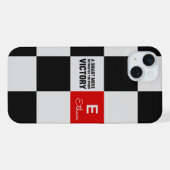 Schachbrett-Monogramm iPhone Hülle (Rückseite (Horizontal))