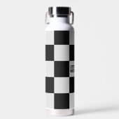 Schachbrett-Monogramm Trinkflasche (Vorne)