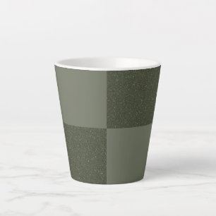 Schachbrett Moss Green Latte Tasse - Anpassbar