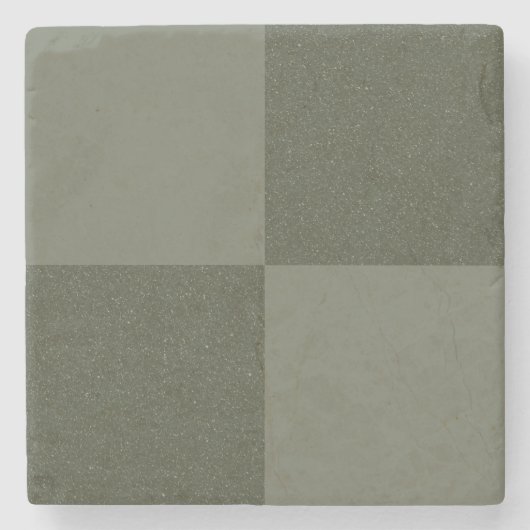 Schachbrett Moss Green Stone Untersetzer - Anpassb (Vorderseite)