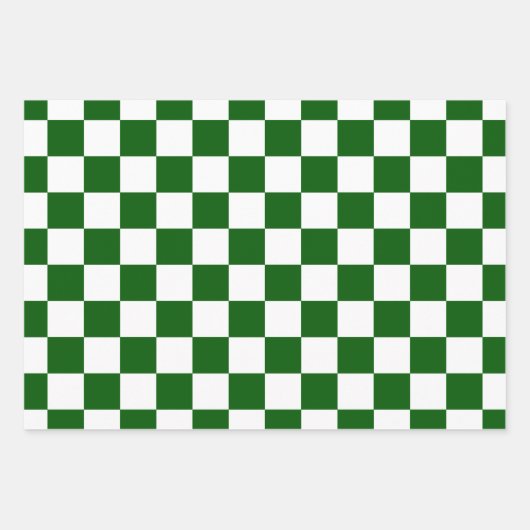 Schachbrett-Motherboard-Muster Weiß X Grün Geschenkpapier Set (Vorderseite)