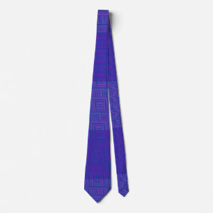 Schachbrett Muster 02 Blau Krawatte