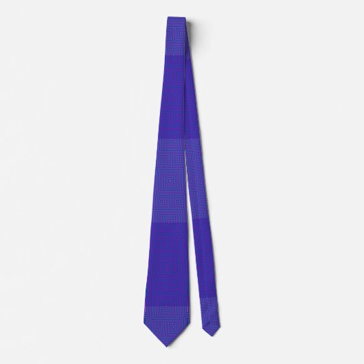 Schachbrett Muster 02 Blau Krawatte (Vorderseite)