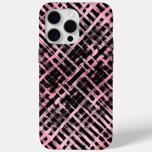 Schachbrett Muster -06P.Pink Black BG Case-Mate iPhone Hülle (Rückseite)