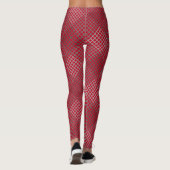Schachbrett Muster Diagonal 2tn.b Rote BG Leggings (Rückseite)