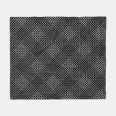 Schachbrett Muster Diagonal 2tn.b Schwarze BG Fleecedecke (Vorderseite (Horizontal))