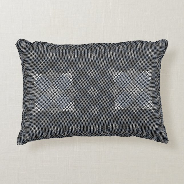 Schachbrett Muster diagonal 2tones.bx4x4 BLK BG Dekokissen (Vorderseite)