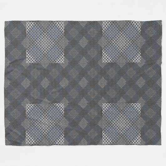 Schachbrett Muster diagonal 2tones.bx4x4 BLK BG Fleecedecke (Vorderseite (Horizontal))