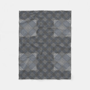 Schachbrett Muster diagonal 2tones.bx4x4 BLK BG Fleecedecke