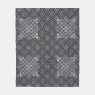 Schachbrett Muster diagonal 2tones.bx4x4 BLK BG Fleecedecke