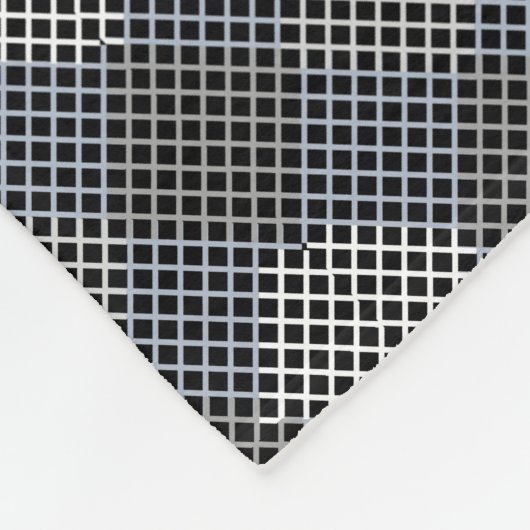 Schachbrett Muster diagonal 2tones.bx4x4 BLK BG Fleecedecke (Ecke)