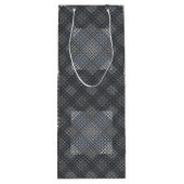 Schachbrett Muster diagonal 2tones.bx4x4 BLK BG Geschenktüte Für Weinflaschen (Rückseite)