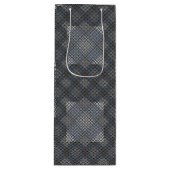 Schachbrett Muster diagonal 2tones.bx4x4 BLK BG Geschenktüte Für Weinflaschen (Vorderseite)