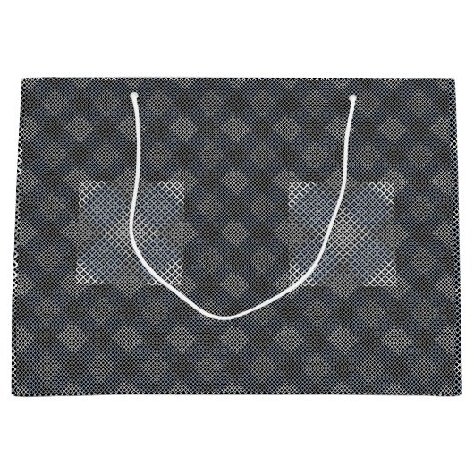 Schachbrett Muster diagonal 2tones.bx4x4 BLK BG Große Geschenktüte (Vorderseite)