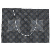 Schachbrett Muster diagonal 2tones.bx4x4 BLK BG Große Geschenktüte (Rückseite)